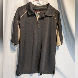 Men’s Grand Slam Black and Tan Golf Shirt Medium EUC!